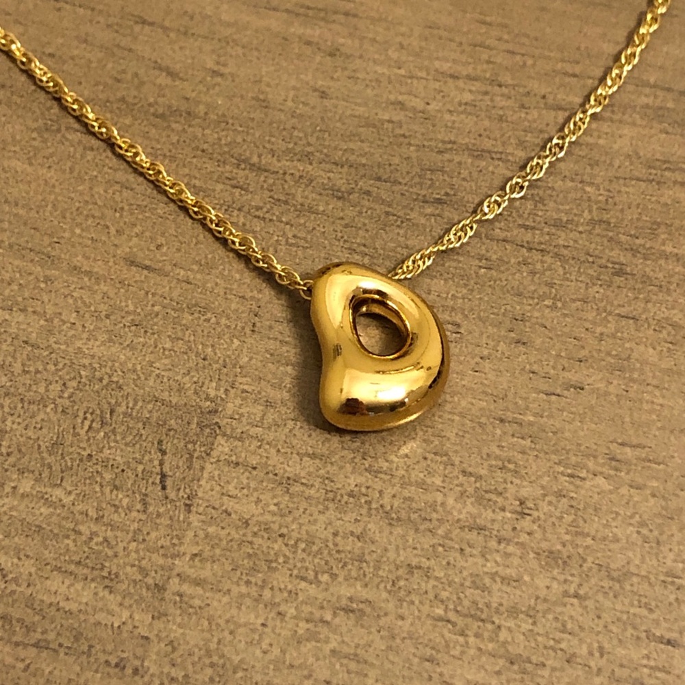 Gold Tone Letter D Initial Pendant Necklace - Pendant is 18K Plated